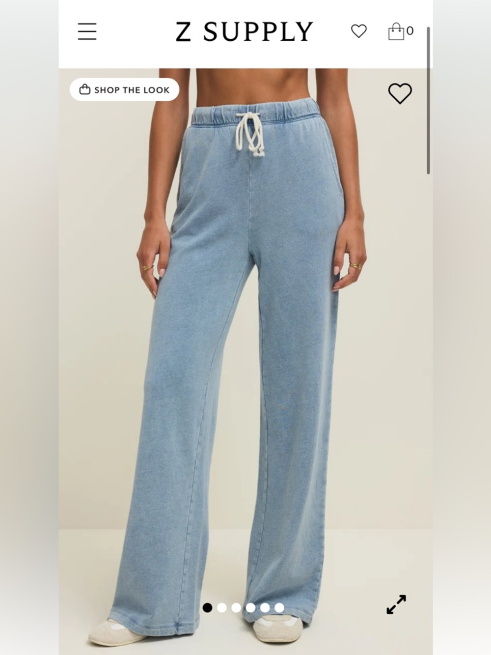 Z supply hunter knit French terry pant in ocean air indigo sz XL